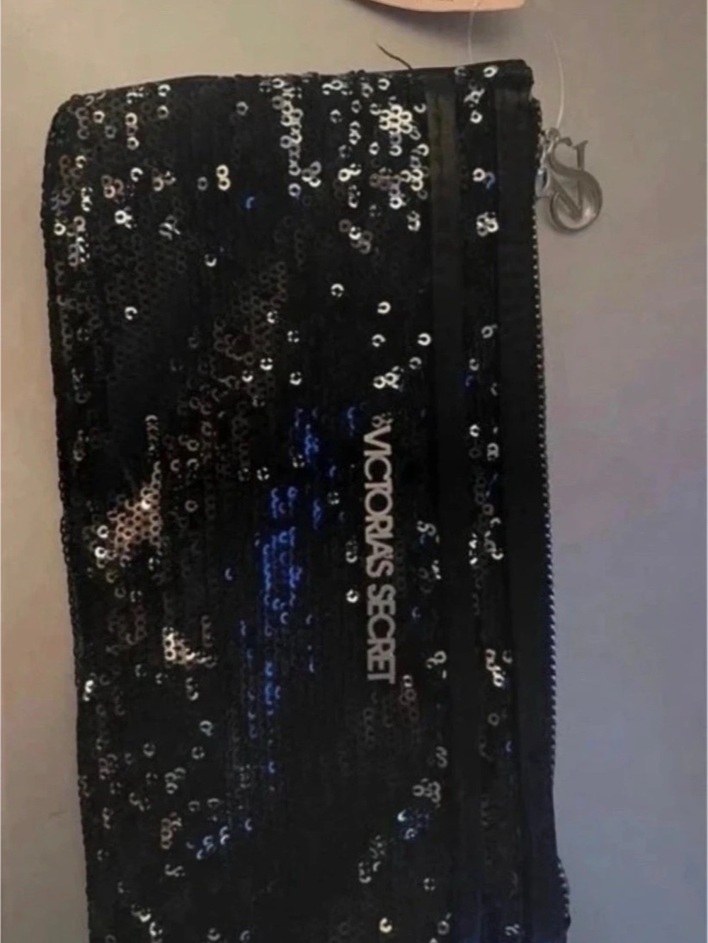 Victoria's Secret Black Sequin Evening Bag Clutch